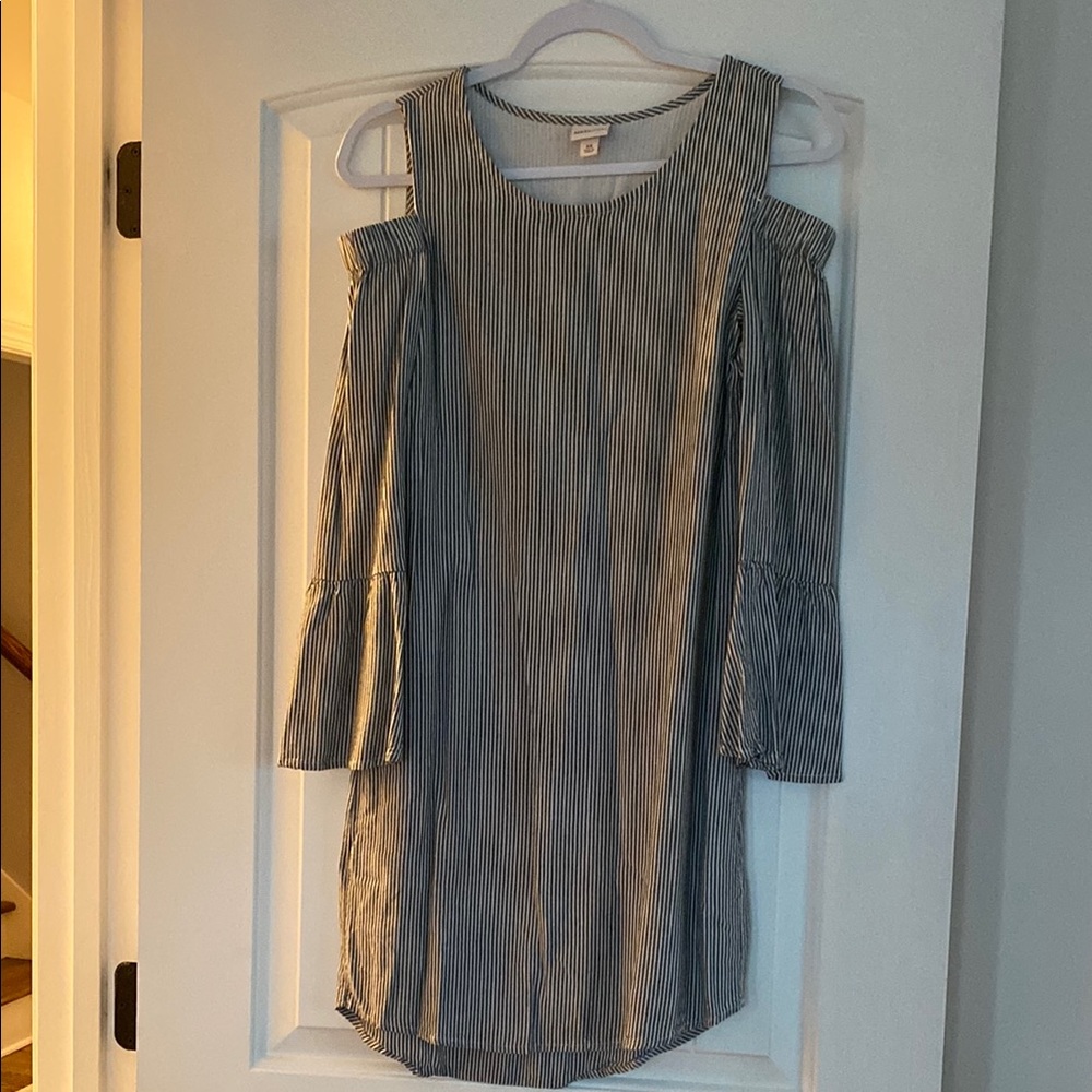 Striped Cold Shoulder Dress